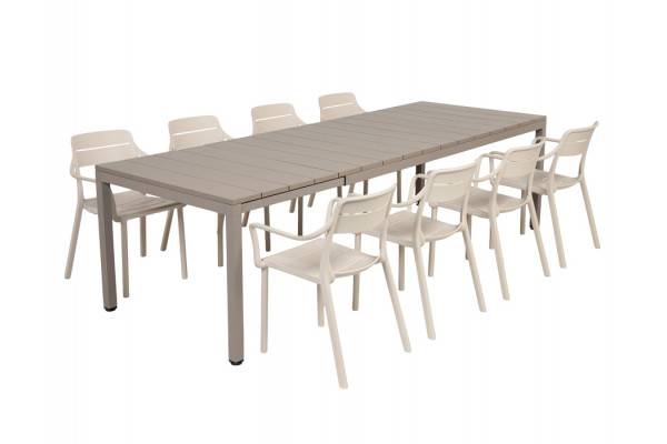 Nardi Rio Cassia Havemøbelsæt 210-280cm - Latte/Sand