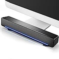 USB Wired Soundbar, PC Soundbar, 3,5 Mm Input Soundbar, USB Wired Stereo Soundbar Musikspelare Bas Surround Soundbox 3,5 Mm Ingång för PC-mobiler (Svart)