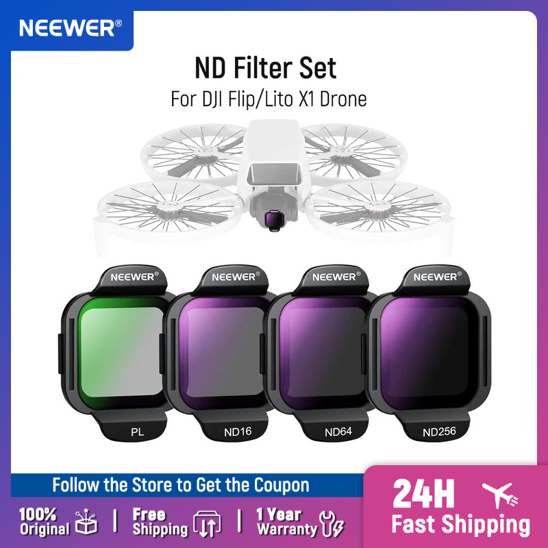 NEEWER ND Filter Set For DJI Flip/Lito X1 Drone, Snap On HD Neutral Density Circular Polarizing Lens Filter Accessories Kit