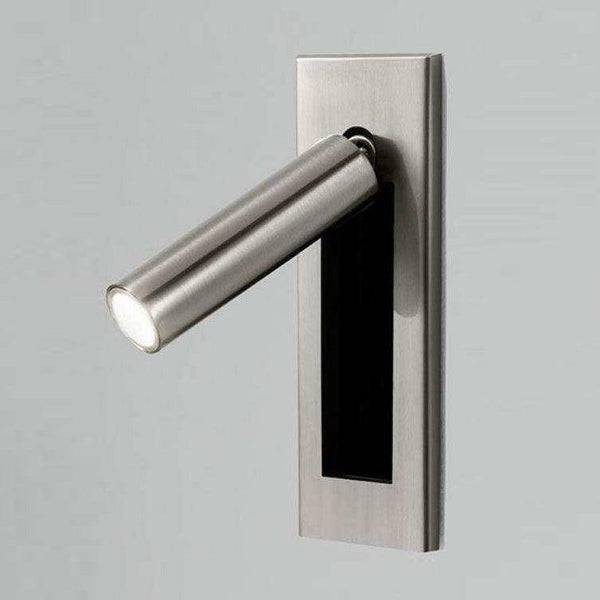 Lola Swing Arm Vägglampa - Justerbar Vägglampa med Elegant Arm - Nickel / Kall vit / Dia 5cm x H 15.5cm fyrkant (dold knapp)