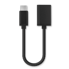 USB-kabel med OTG-funktion för Samsung Galaxy Tab S8 S7 S6 S5 S4 S3 / TabPro S / Galaxy Book A 10.5 10.6 / Galaxy Book 12.6 / Active 2 / Pro - 15cm lång kabel, USB-sladd aluminium svart