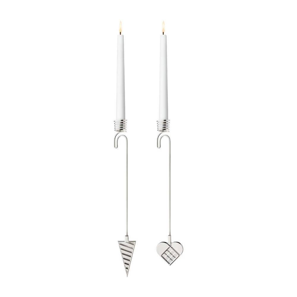 Georg Jensen Lyseholdersæt 2025 Hjerte og Kræmmerhus 18kt Palladiumbelagt Rustfrit Stål