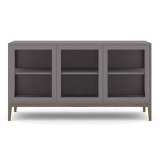 Edge 2.0 1-sektion 3 dörrar Burned Walnut Grey - Vitrinskåp