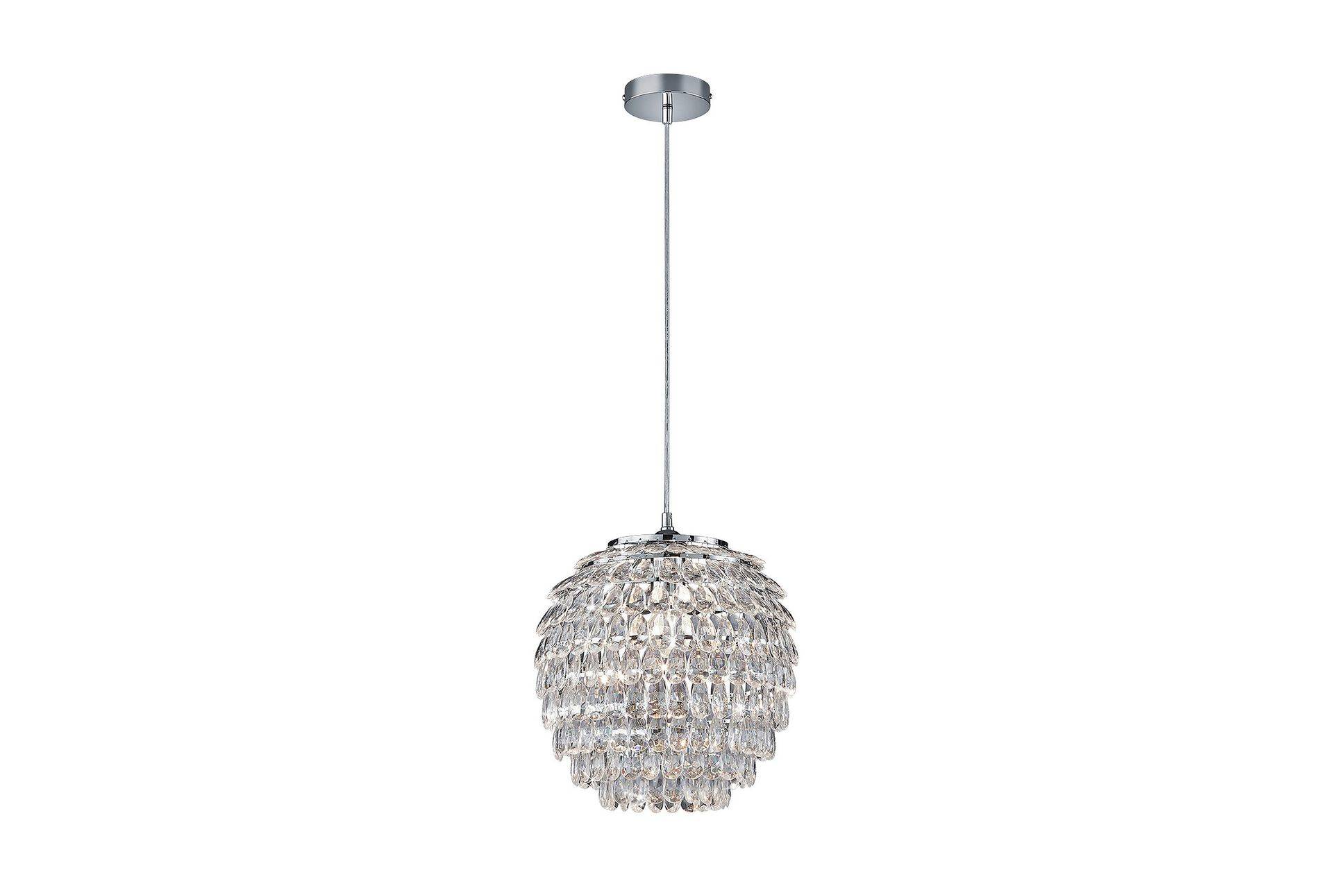 Trio Lighting Petty Taklampa 35cm E27 transparent - Transparent Fönsterlampa hängande Krom Glas