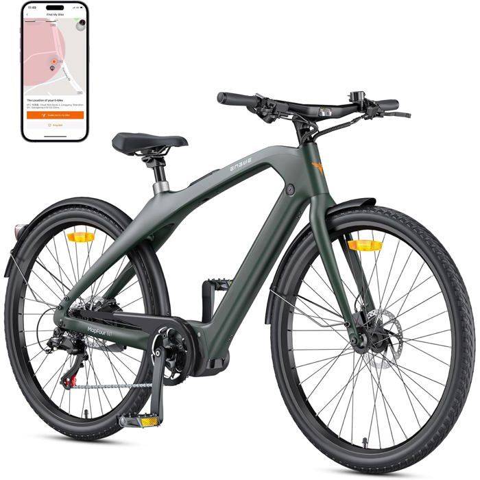 Vélo électrique - ENGWE - N1 PRO - Cadre monobloc carbone - Moteur central 250W 80Nm - Batterie 36V 10Ah 100 km