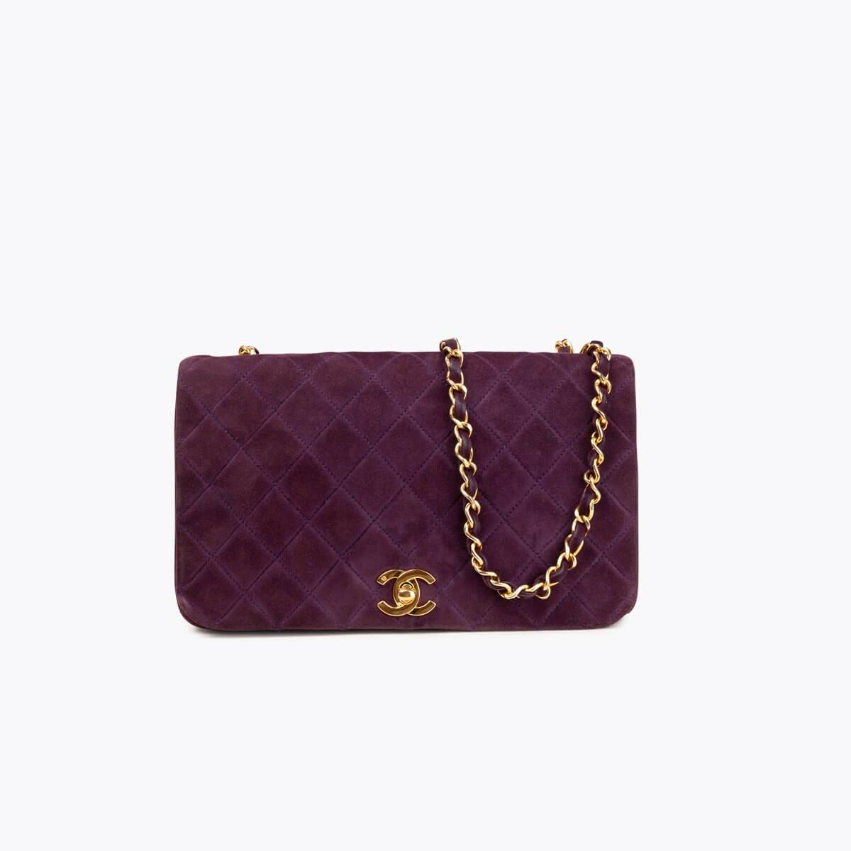 CHANEL Classic Single Full Flap Bag - Purple - One Size