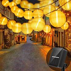Bigzom Solar Lampions Außen Wetterfest,6 Meter Lampions Außen Wetterfest 20 LED Solar Lichterkette Aussen IP65 Wasserdicht 8 Modus für Garten,Balkon,Hof,Hochzeit,Weihnachten,Party Deko (Warmweiß)