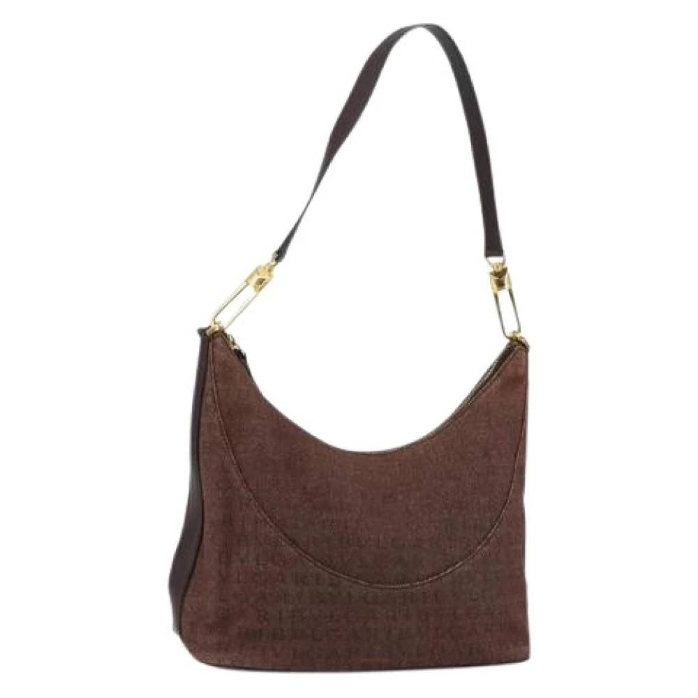 Bvlgari Vintage Pre-owned Canvas Skuldertaske - Vintage - Dame - Brun - ONE SIZE - Uld