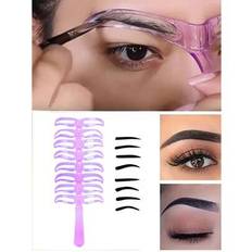 1 st Ögonbrynsstenciler, Eyebrow Shaping Kit, Eyebrow Mall, 8 Styles Återanvändbar ögonbrynsstencil med handtag - Mauve Lila