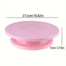 TEMU Professional 360° Rotating Cake Turntable - Non-slip Plastic Display Stand For Baking, Restaurants & Outdoor Parties - Birthday Cakes & Frosting Accessories