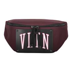 Valentino Garavani, Taske, Herre, Lilla, ONE SIZE, Uld, Logo Bæltetaske med Lynlåslukning