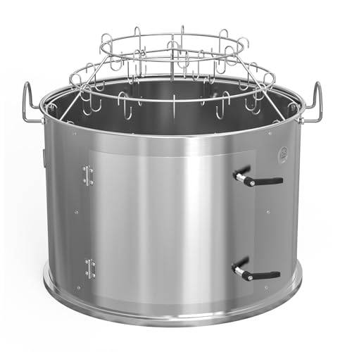 Onlyfire rökkammare i rostfritt stål i mitten av matlagningssystem för Weber 57 cm vattenkokare kolgrill (ring+ matlagningsgaller+ baconhängare)