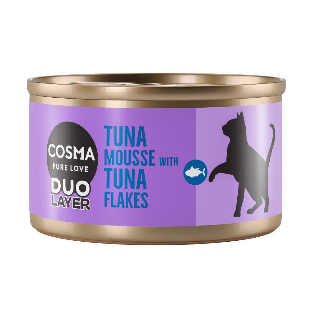 Cosma DUO Layer 6 x 70 g - Tonfiskmousse med tonfiskbitar
