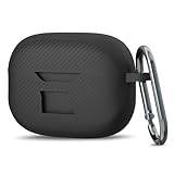 Geekria Silikonfodral-fodral kompatibelt med JBL Vibe Beam True Wireless Earbuds, Skyddshörlurar Skin Cover med nyckelringshake, Laddningsport tillgänglig (svart)