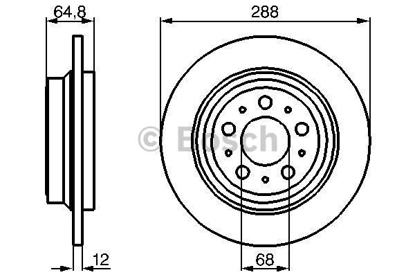 Bromsskiva Bosch - Volvo - V70, Xc70, S60, S80