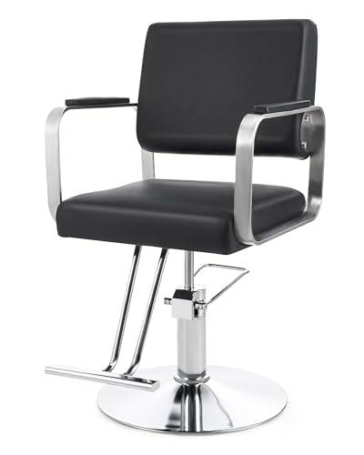 CO-Z Frisörstol för hem och professionell frisörsalon, frisörstol med vridbar och hydraulisk pump, justerbar hårstyling med fotstöd