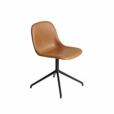 Muuto Fiber Snurrstol Cognac Refine Læder Uden Armlæn