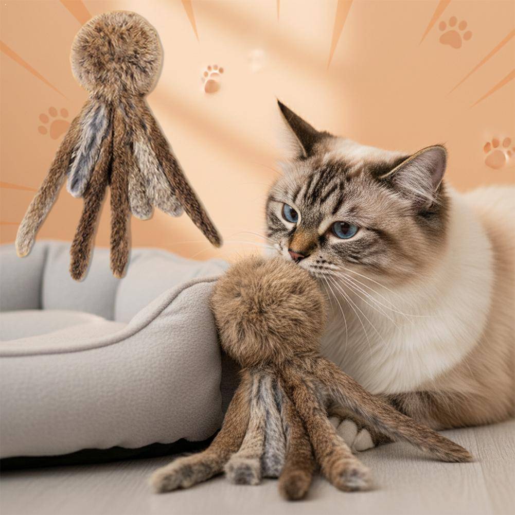 Faux Rabbit Fur Interactive Pet Toys for Cats & Dogs Kitten Hunting Toy Soft Plush Fluffy Cat Kicker Toy