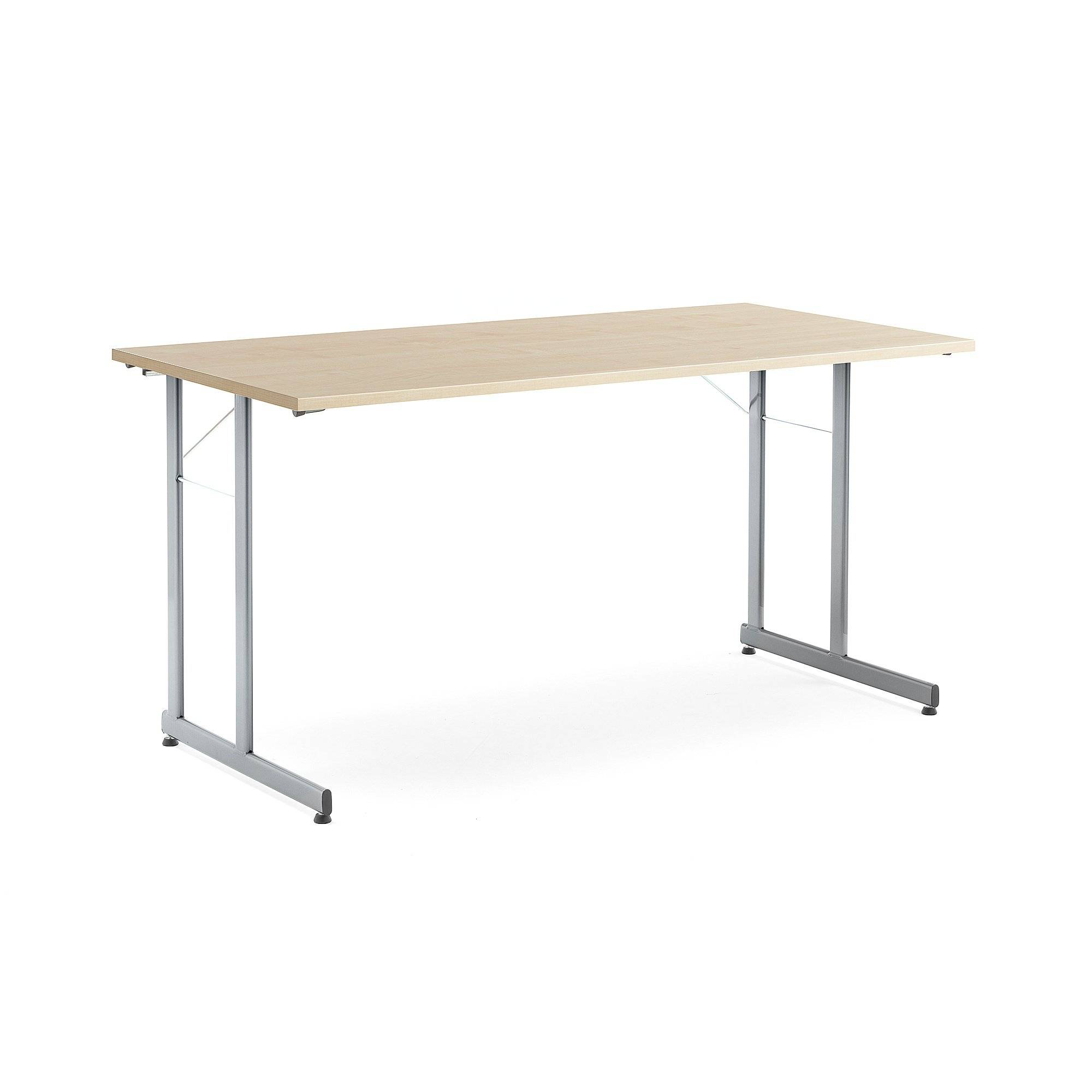 Bord CLAIRE, fällbart, 1400x700 mm, björklaminat, alugrå