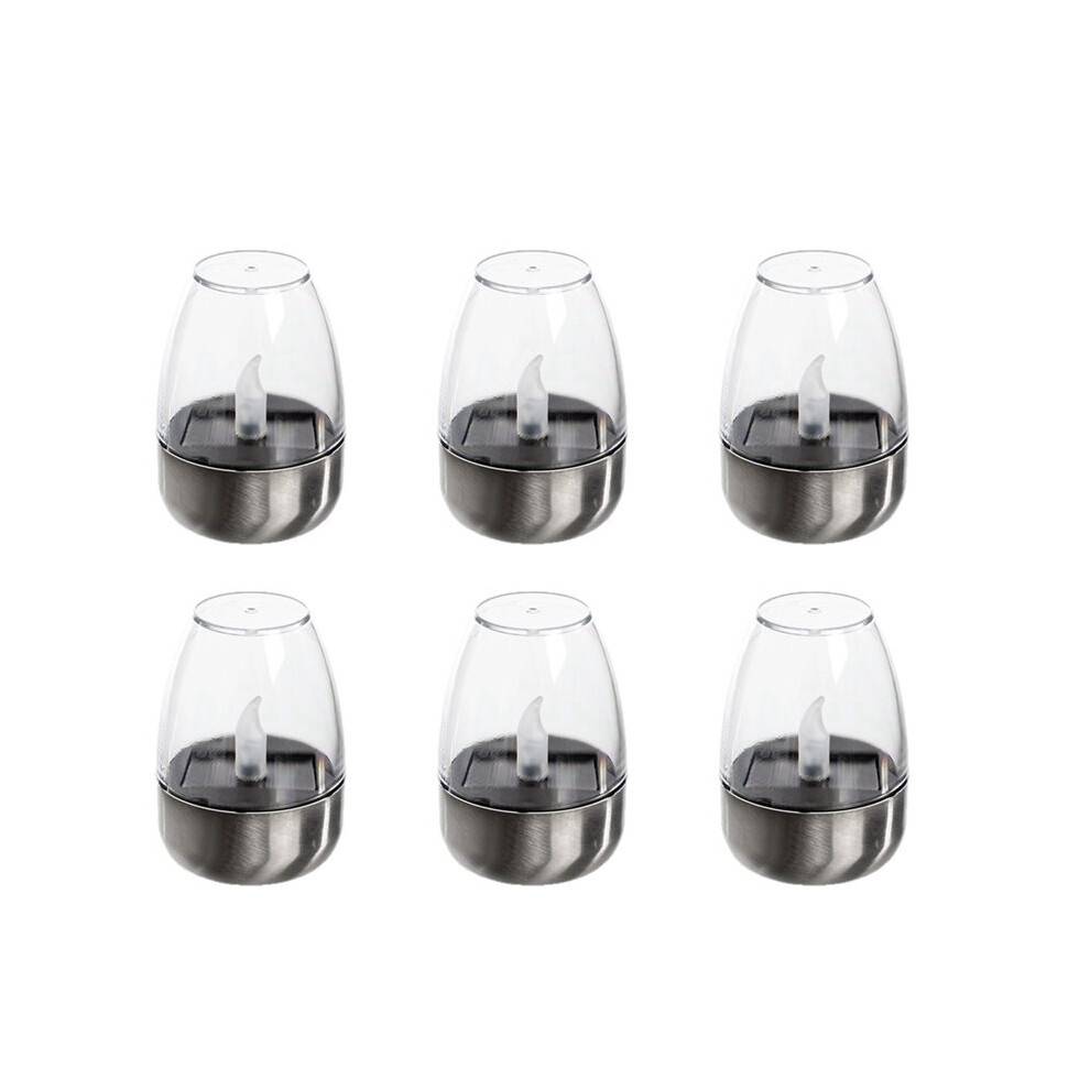 6PCS Solar Tea Lights Outdoor Waterproof for Lanterns Patio Garden Camping Décor Courtyard Ambient Lighting