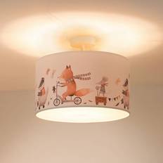 Loftslampe Ferdi Kids Duolla, dæmpbar, Hvid/opal, Børneværelse, Tekstil/stof/silke