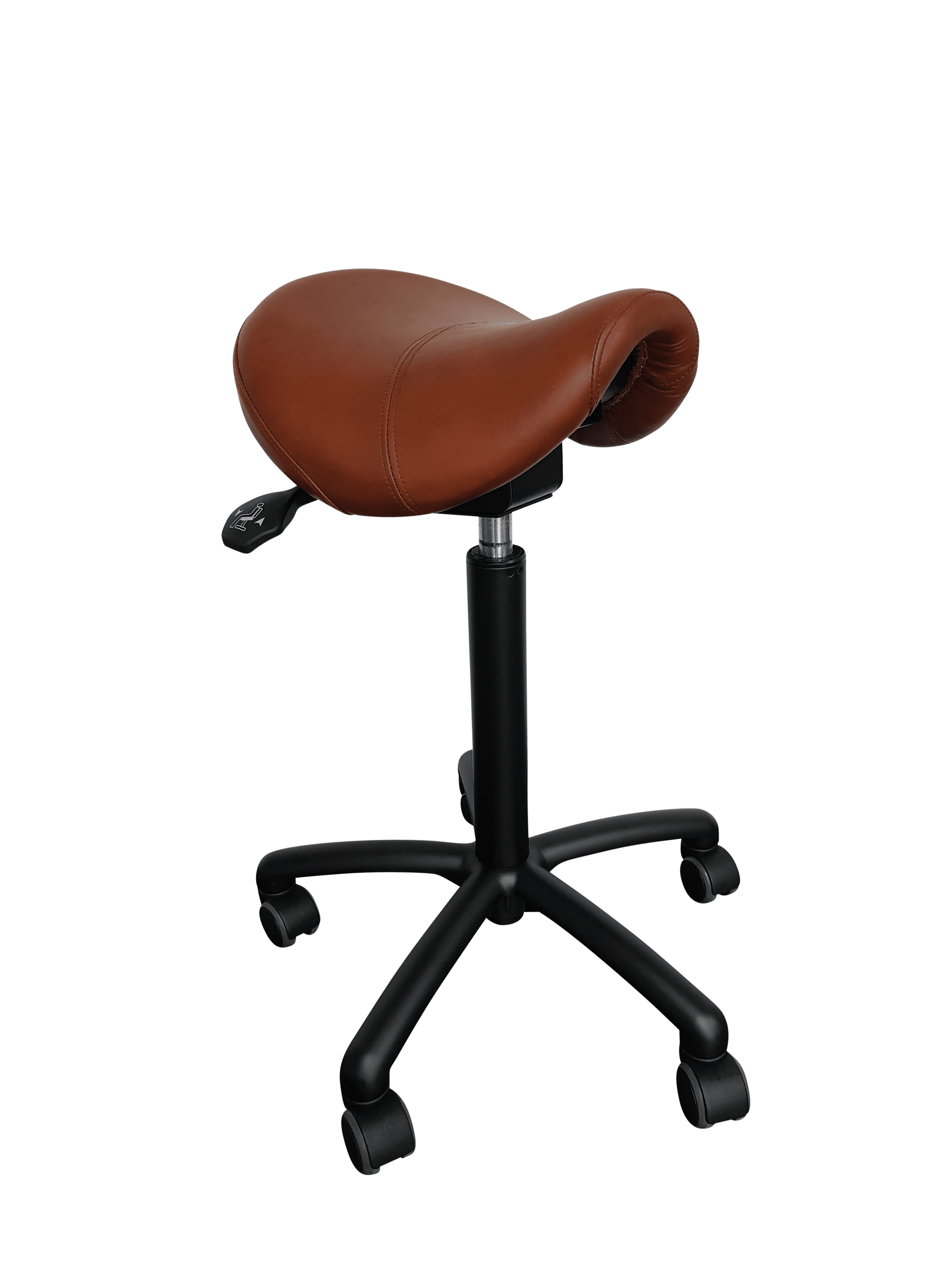 Egholm Sadelstol, ergonomisk - 32-89 cm Anilin Læder Lesath Aluminum 50 cm 47 - 66 cm Uden tilt/Kip.
