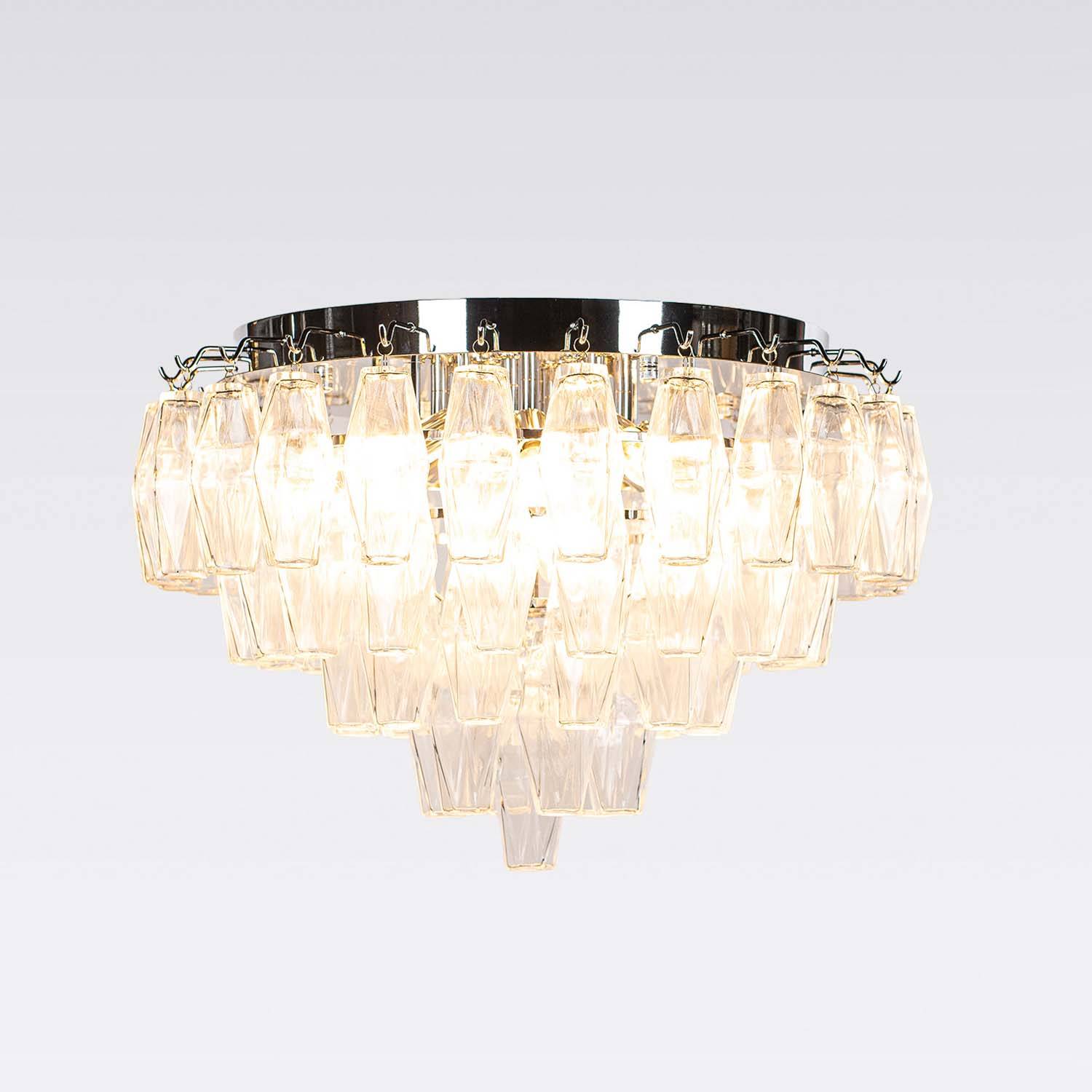 Kristallplafond Ø63xH48cm Krom/Klar - Catania | Taklampa | Kristallkrona | Vesani