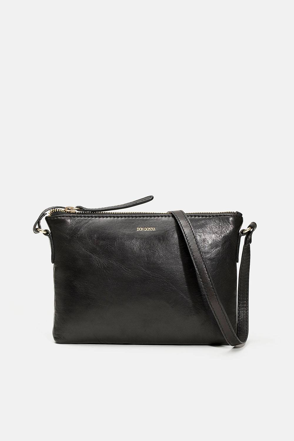 Svart crossbody väska i läder