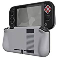 PlayVital ZealProtect Hårt Skal för Nintendo Switch Lite,SkyddsFodral för Switch Lite,Ergonomiskt Protective Case för Switch Lite med Skärmskydd&Tumgrepps&Knappar Kepsar-Klassisk NES-Stil