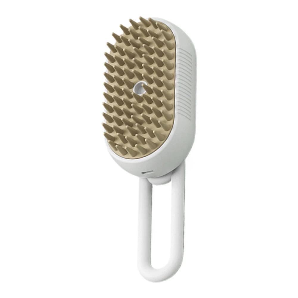3-in-1 Electric Steam Spray Grooming Brush for Cats & Dogs - White