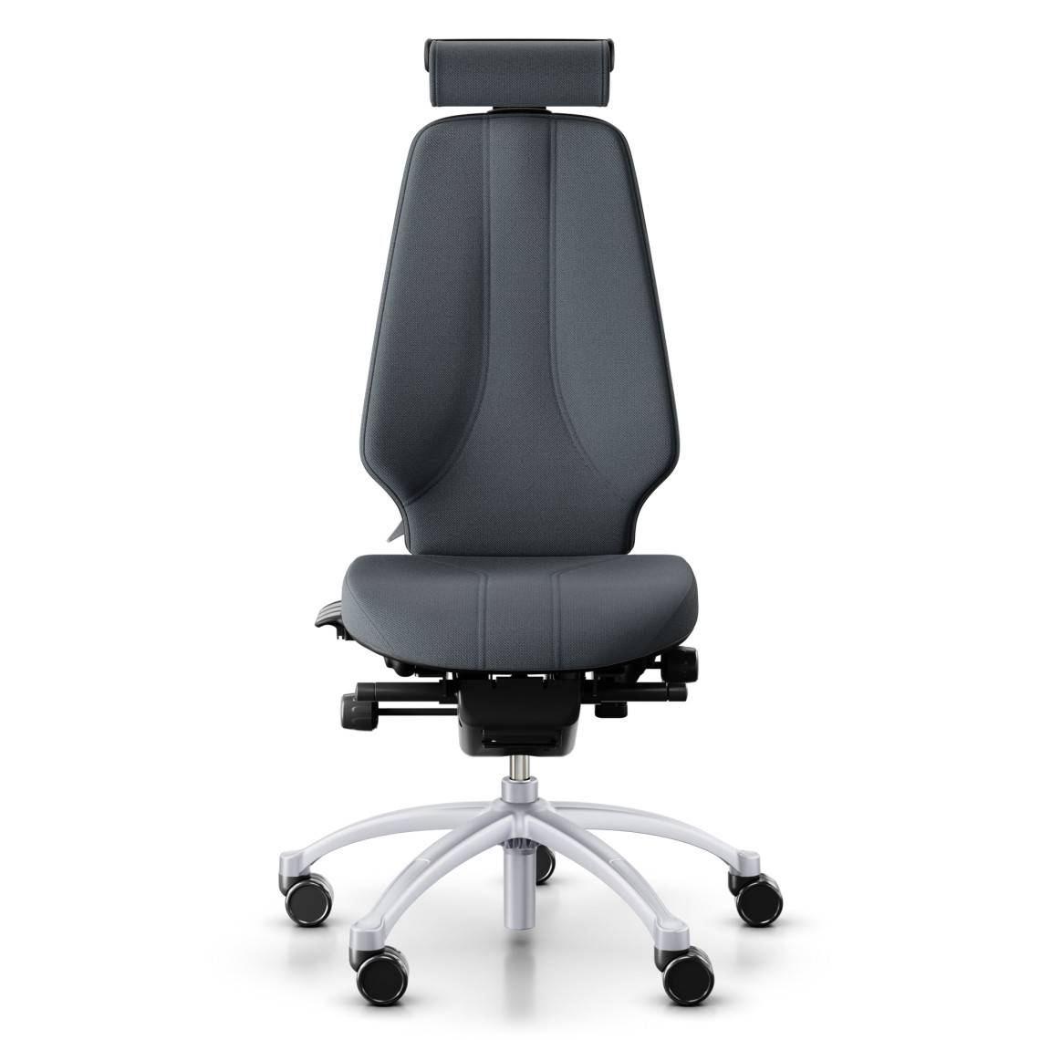 Kontorsstol RH Logic 400, Tyg Grey (Select SC60003), Nackstöd Ja, Armstöd Nej, Fotkryss Silver, Val av hjul Hjul för mjuka golv