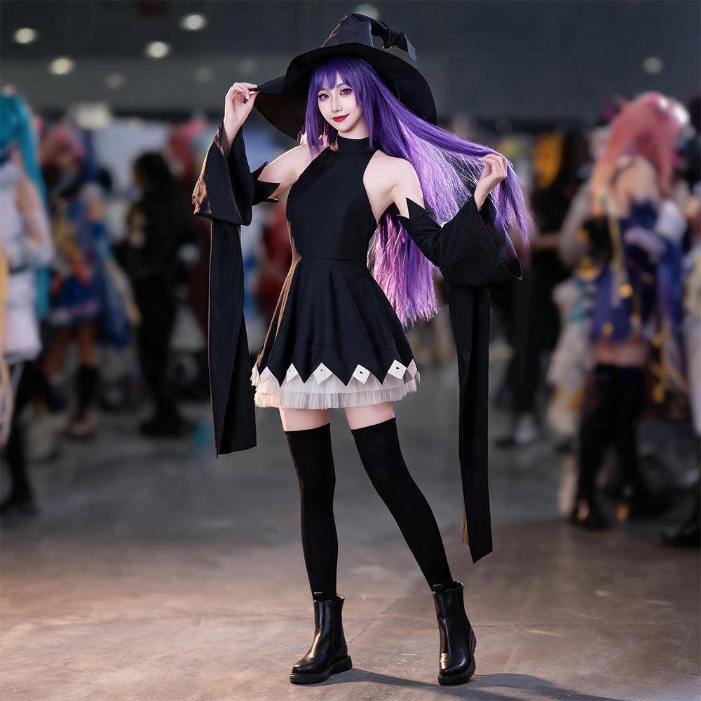 Soul Eater Blair Cosplay Costume, Black Cat Witch Dress Full Secondary Anime Outfit cm