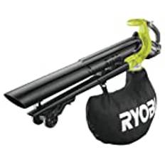 RYOBI 18 V ONE+ Brushless Akku-Laubsauger OBV18 (Luftmenge 6,0 m³/min, Luftgeschwindigkeit 200 km/h, Gebläsefunktion ohne Akku & Ladegerät im Karton)