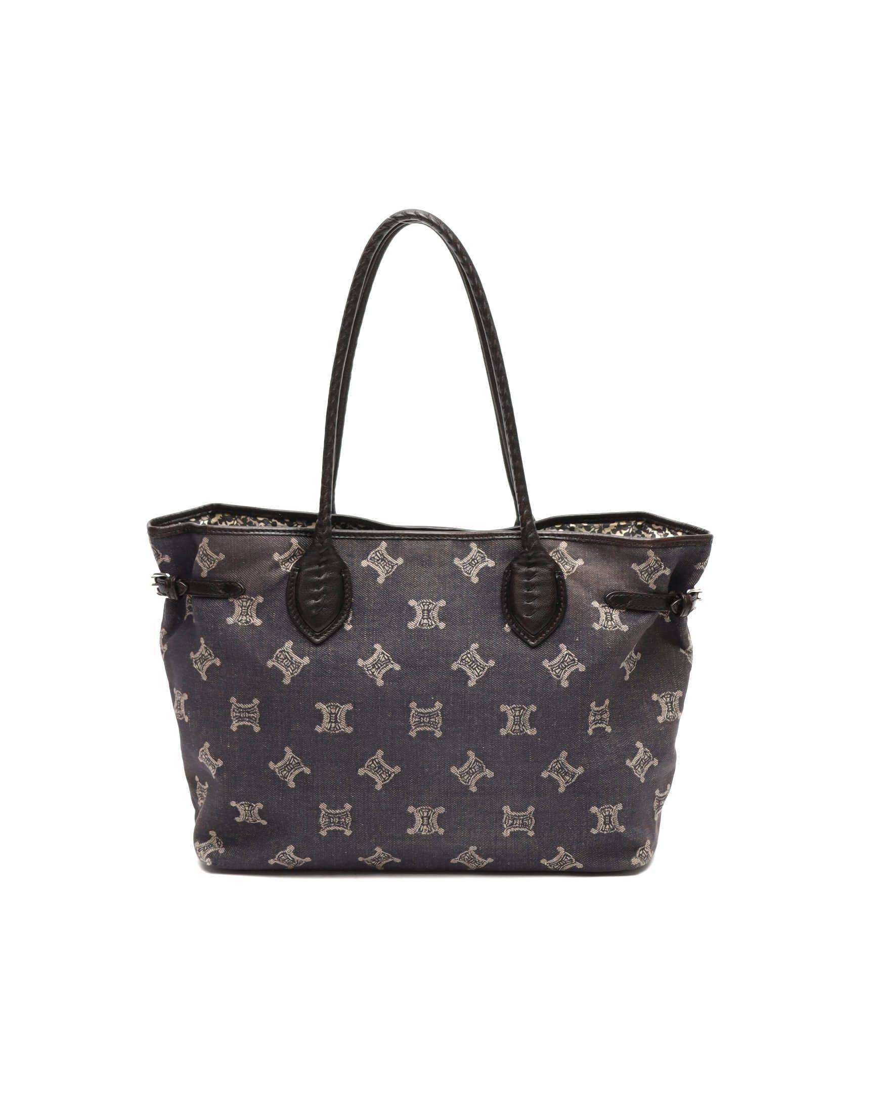 Céline Denim Macadam Tote Bag - Grey (One Size)