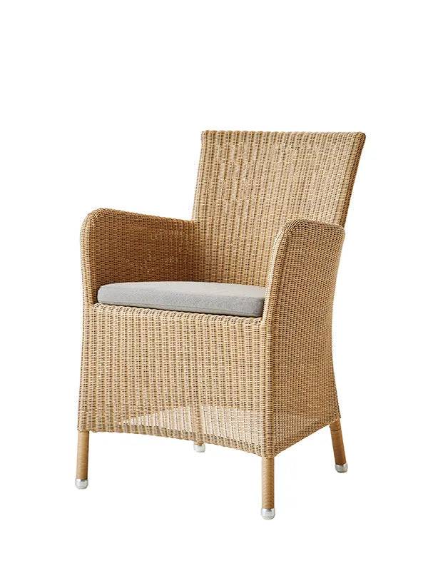 Hampsted Havestol fra Cane-line Natural / Taupe sædehynde - Jacobsen Plus