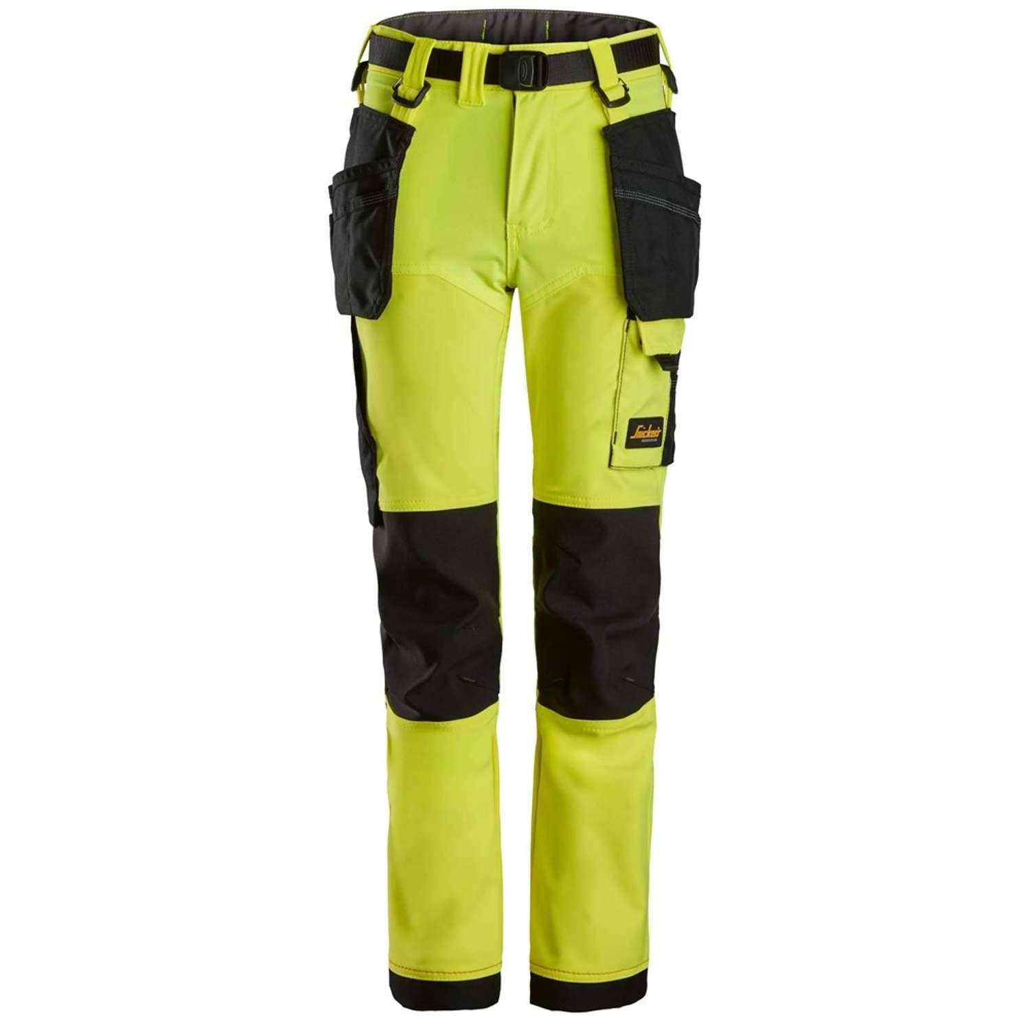 SNICKERS Juniorbukser i 4-vejs stretch 7575 Neon gul/sort - 146
