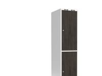 (ComputerSalg) Garderobeskab 1x400 mm Lige tag 2-delt søjle Laminat dør Nocturne wood Cylinderlås