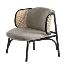 Gebruder Thonet Vienna - Suzenne Lounge Chair, Black C01, Fabric Cat. D Coda 2, Col. 103 - Fåtöljer - Chiara Andreatti - Svart - Trä/Textilmaterial/Plast