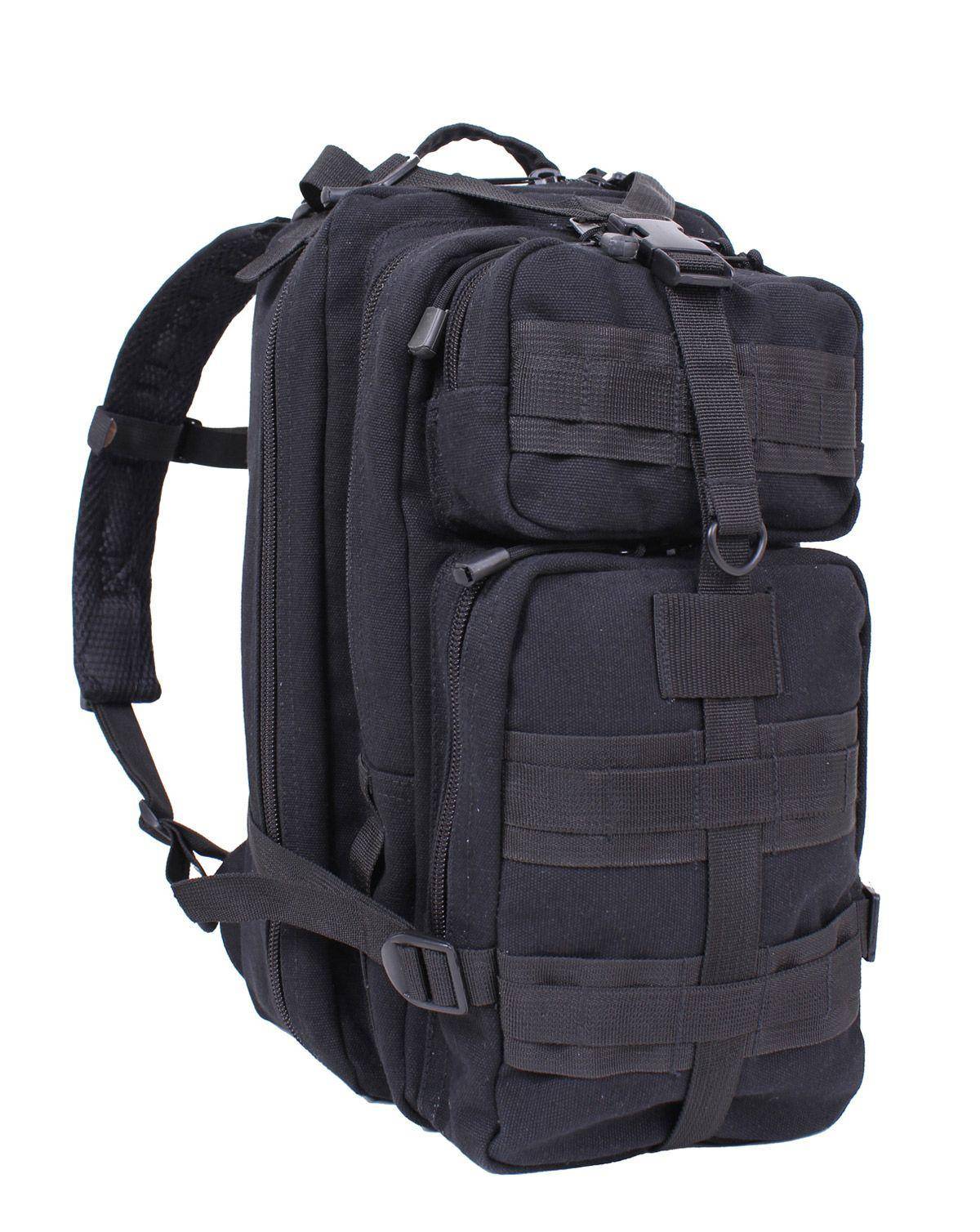 Rothco Taktisk Canvas Transport Rygsæk 25L Sort.