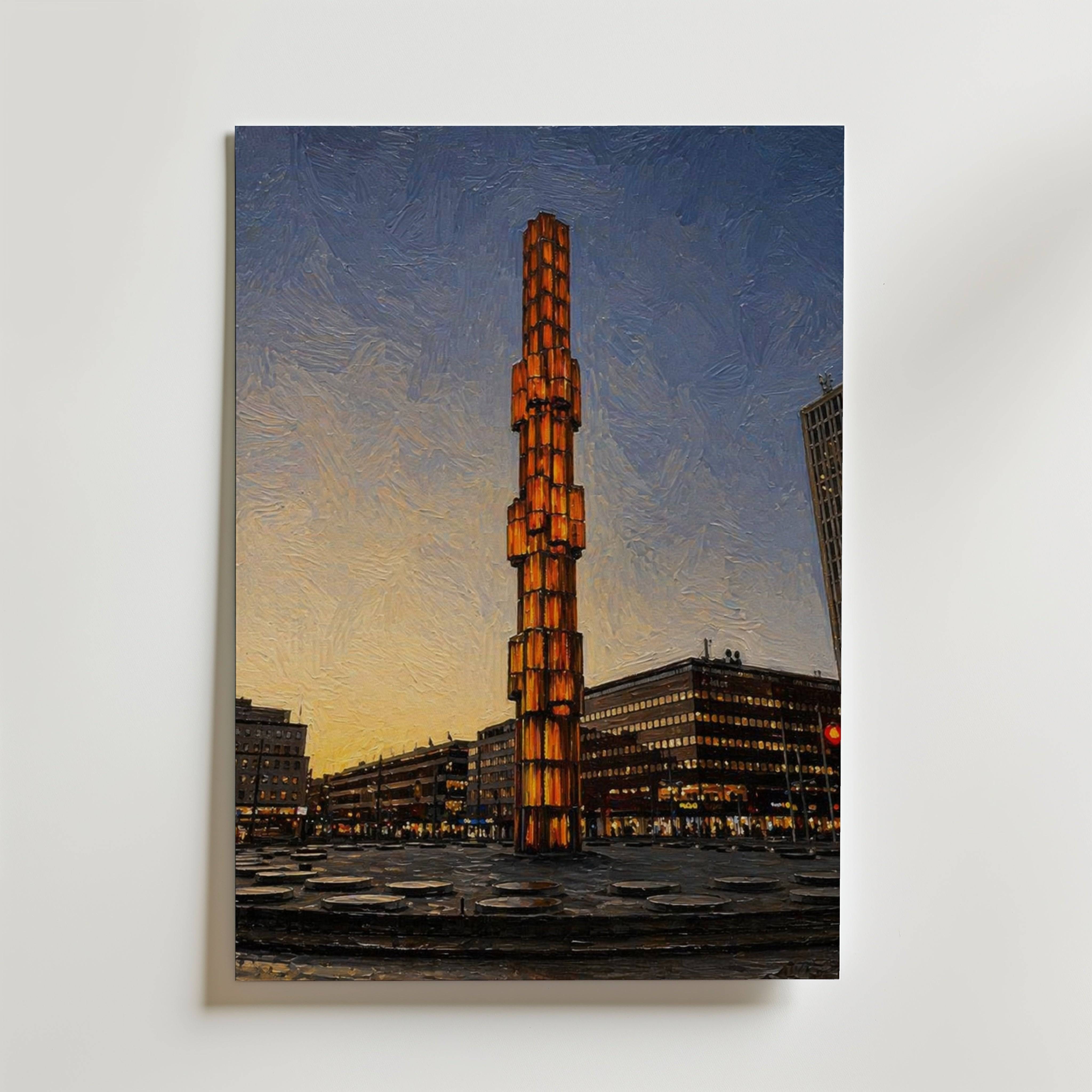 Sergels Torg Poster - Premium Canvas 40x50 cm