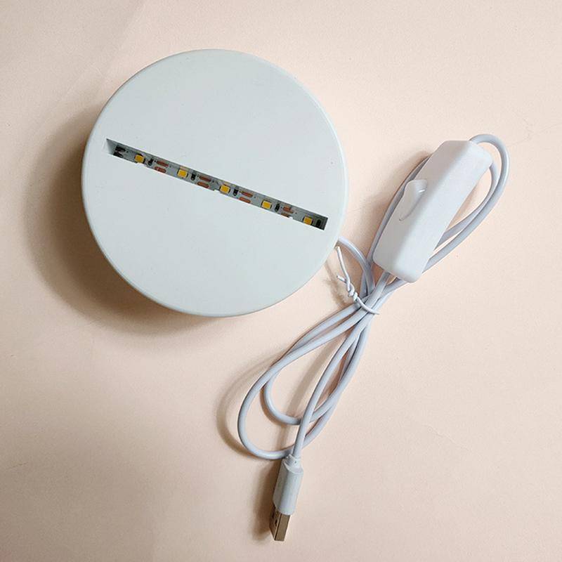 Akryl 3D LED-lampa Bas Bordsnattlampa Bas LED ABS USB Belysningstillbehör
