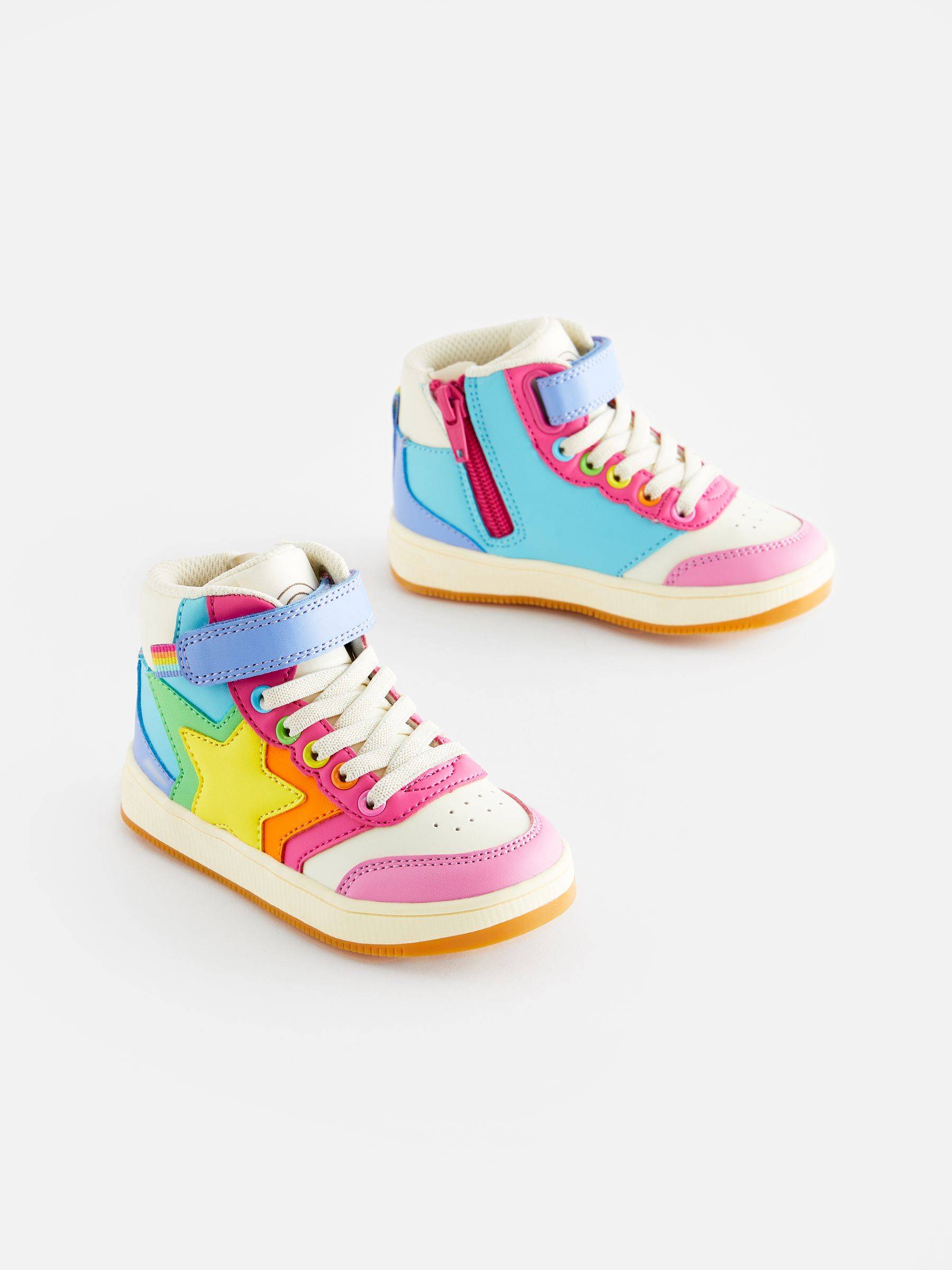 Little Bird by Jools Oliver Little Bird by Jools Oliver Multi Pastel Star Hi-Top Trainers