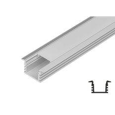 Aluprofil undersænket til LED strips, 2 meter i længden