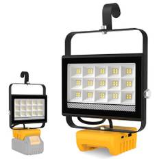 T-SUN Sladdlös LED-arbet för Dewalt 18 V-batteri, 60 W bärbar strålkastare för arbetsplats med USB-laddningsport, inomhus utomhus ficklampa spotlight för camping/mergency/garage/reparation