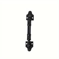 TEMU Vintage Black Metal Door Handles, 1 Set - Sturdy Barn Door Pulls For Cabinet, Wardrobe, And Sliding Door Hardware, Home Decor Handles With Pre-drilled Screws