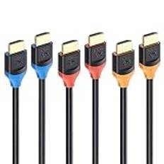 Cable Matters 3-Pack 48Gbps Ultra 8K HDMI-kabel med 8K 120Hz och HDR för PS5, Xbox Series X/S, RTX 3080/ RTX 3090, AMD RX 6800/ RX 6900, Apple TV och mer - 3 meter