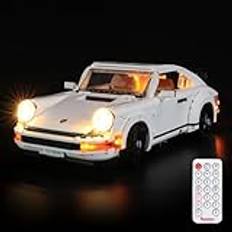 BRIKSMAX Led belysningsset för Lego Creator Porsche 911 – kompatibel med Lego 10295 byggklossmodell – utan Lego-set (fjärrkontrollversion)