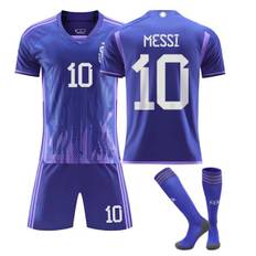 2022 Argentina Nr. 10 Messi Fodboldtrøje Børn Trøjesæt Fodboldtøj, Børn Unge Fodboldtrøje