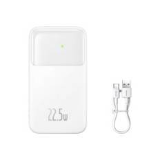 Powerbank med display 20000mAh 22,5W Comet Series + USB-A - USB-C-kabel 0,3m vit