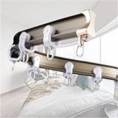 HGOuhK gardinskenor och beslag Flexibelt böjbart gardinsystem, brun rumsavdelare gardinstång - for dusch/balkong/kliniker, tak/väggmontering(Ceiling Mount,6m/19.6ft)